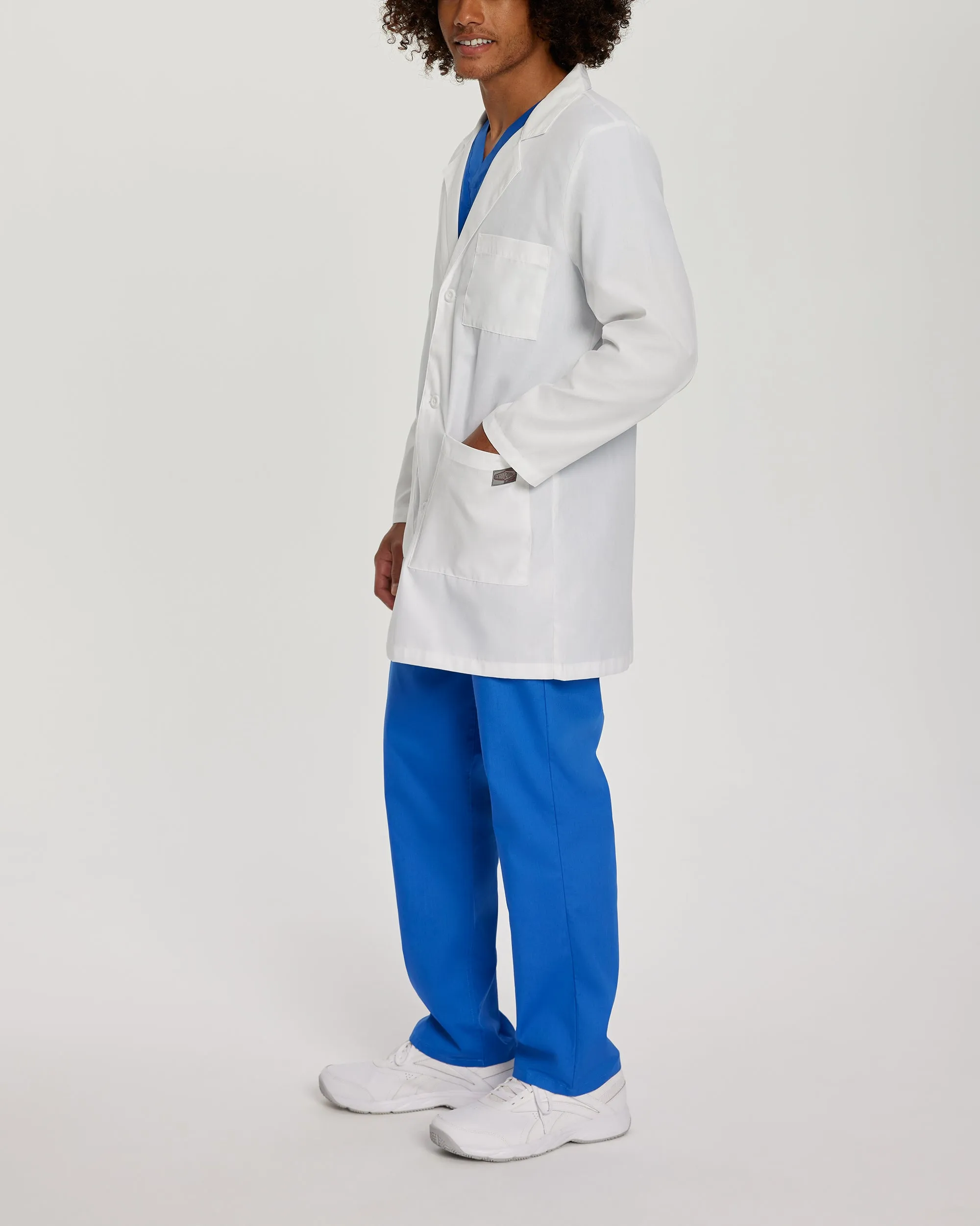 Scrub Zone 86002 Unisex 3 Pocket Mid Length White Coat White