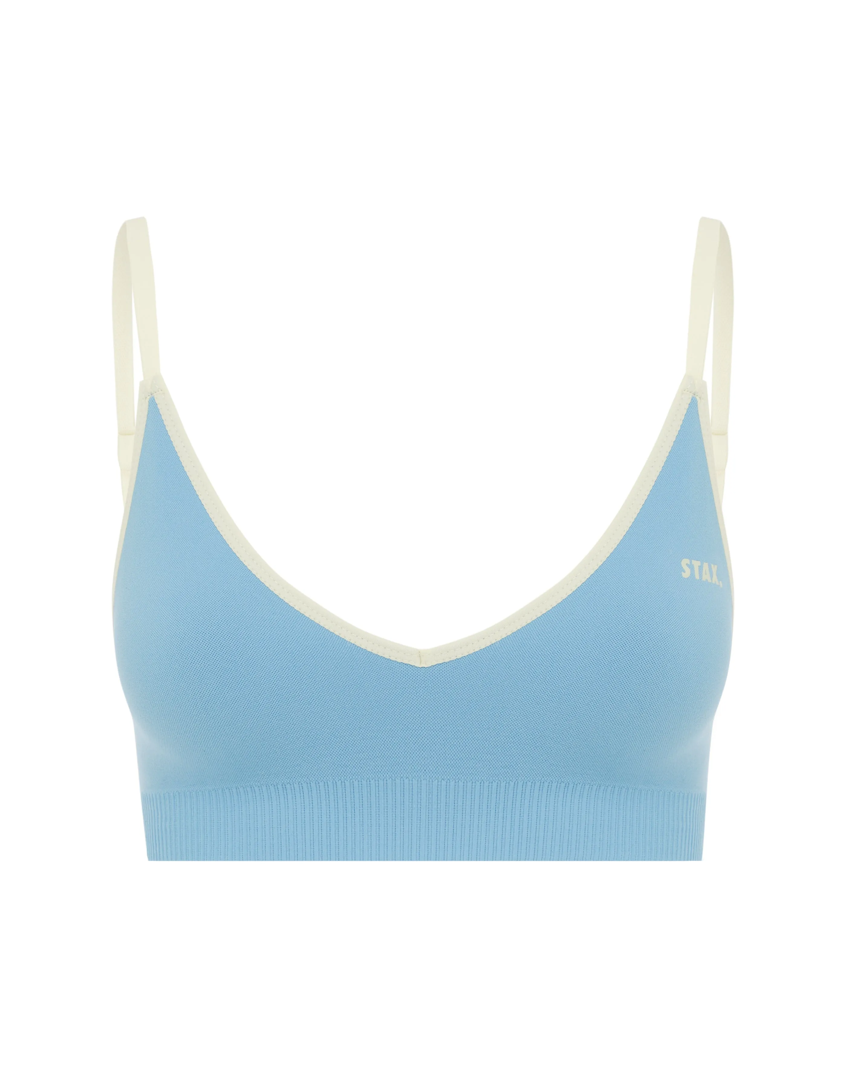 Seamless Kic Bralette - Blue/Cream