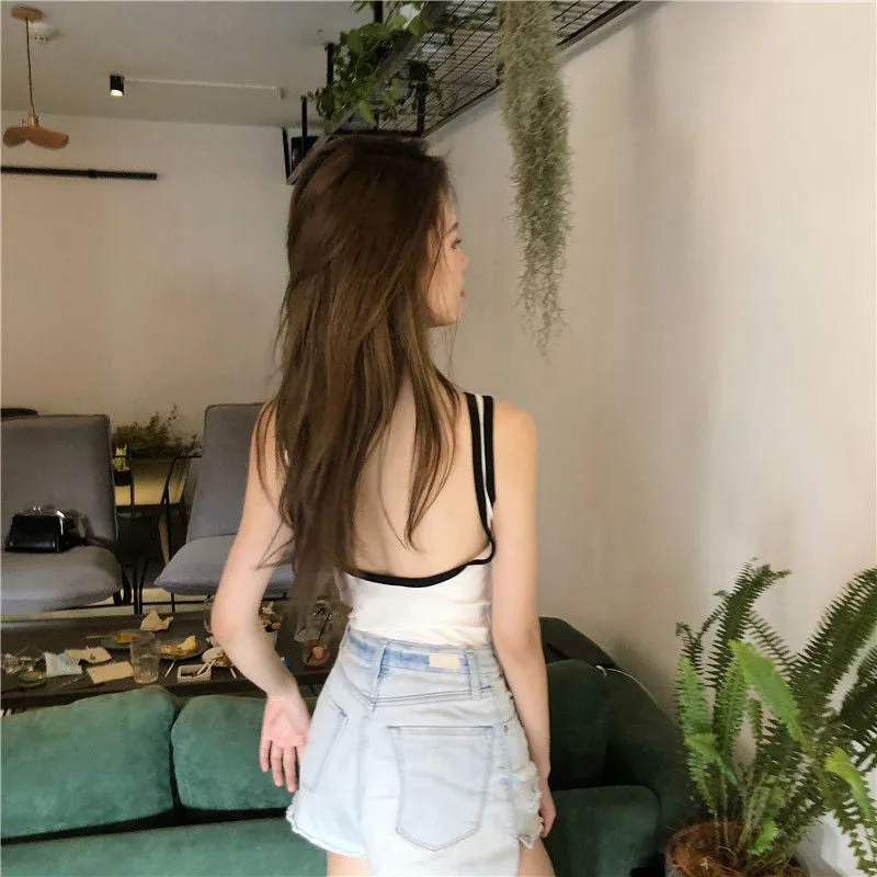 Sexy Slim Backless Crop Tops