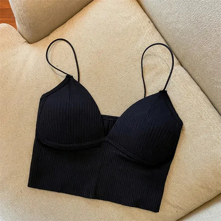 Sexy Solid Color Wireless Padded Bralette Vest
