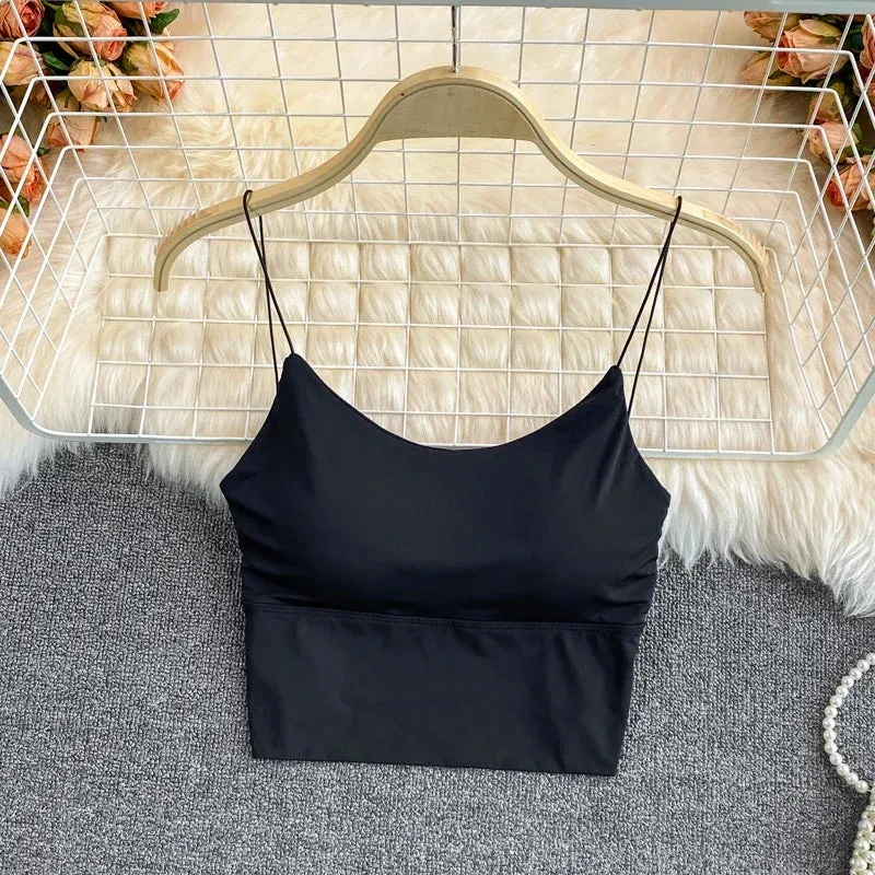 Sexy Solid Color Wireless Padded Bralette Vest
