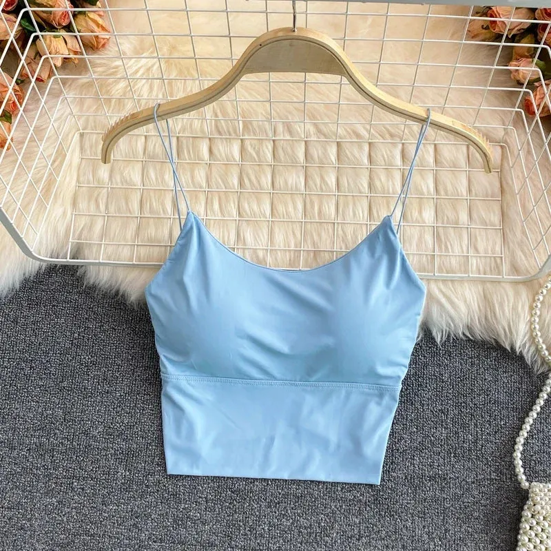 Sexy Solid Color Wireless Padded Bralette Vest
