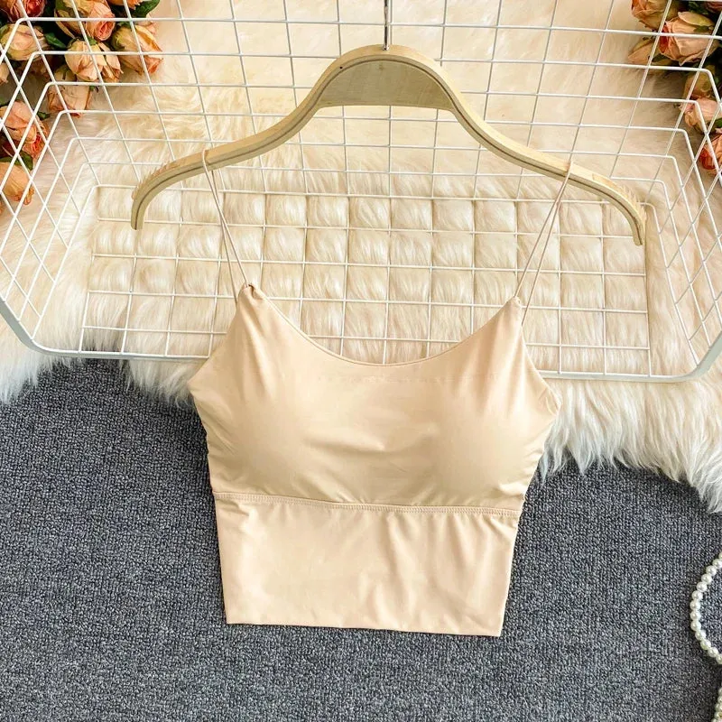 Sexy Solid Color Wireless Padded Bralette Vest