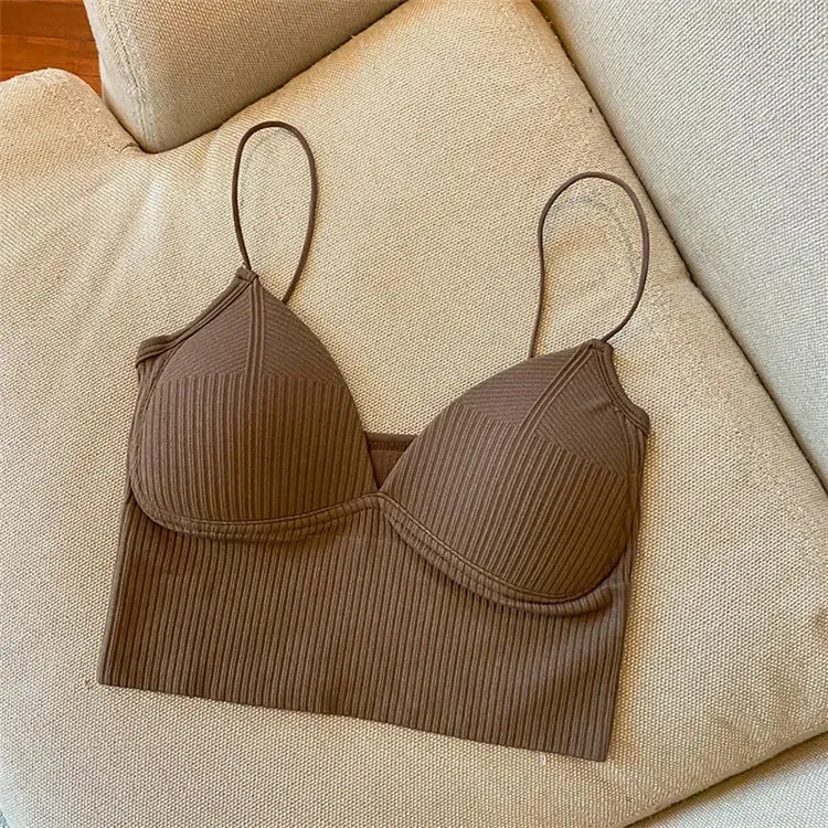 Sexy Solid Color Wireless Padded Bralette Vest