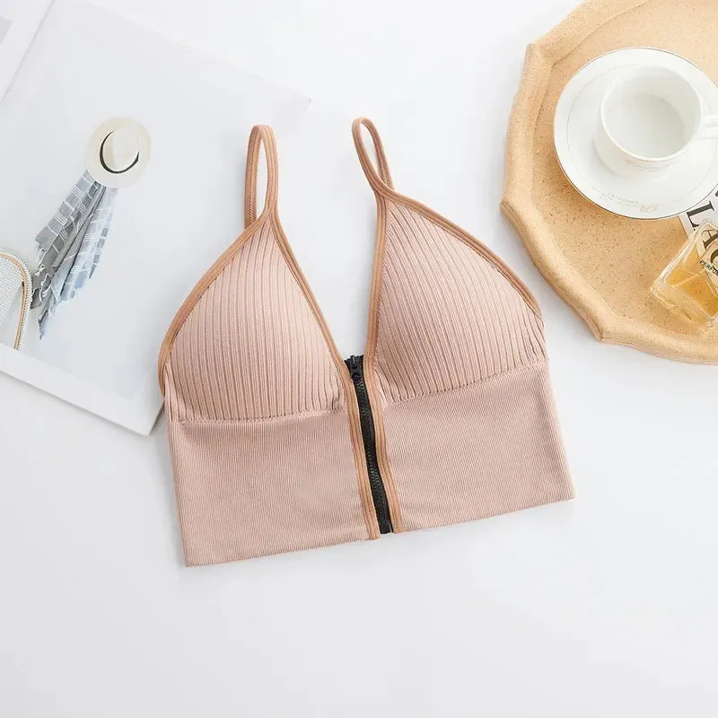 Sexy Solid Color Wireless Padded Bralette Vest