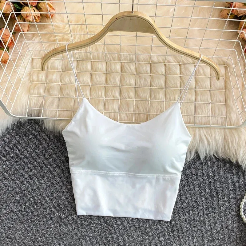 Sexy Solid Color Wireless Padded Bralette Vest