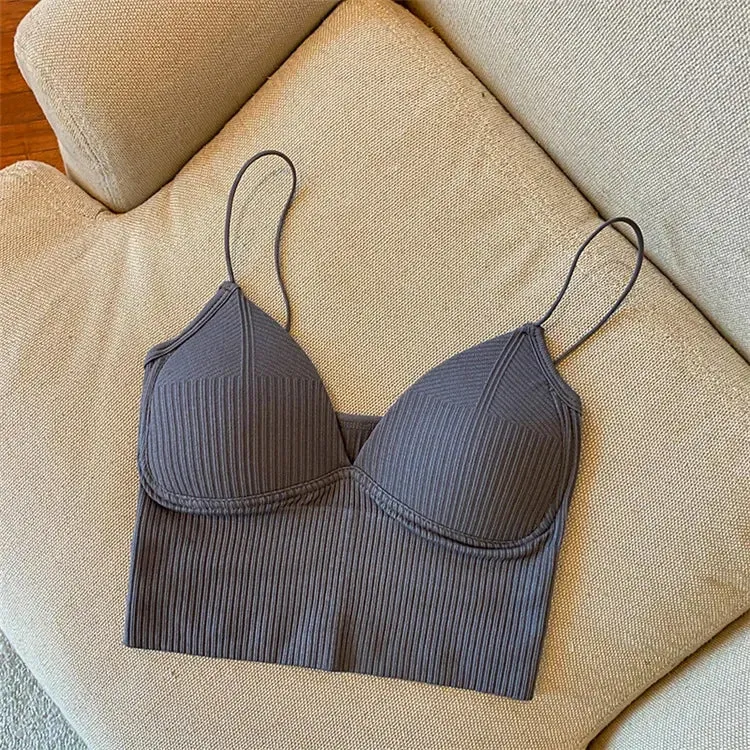 Sexy Solid Color Wireless Padded Bralette Vest