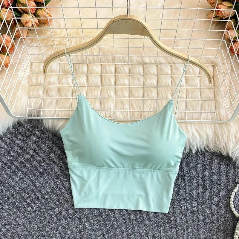Sexy Solid Color Wireless Padded Bralette Vest
