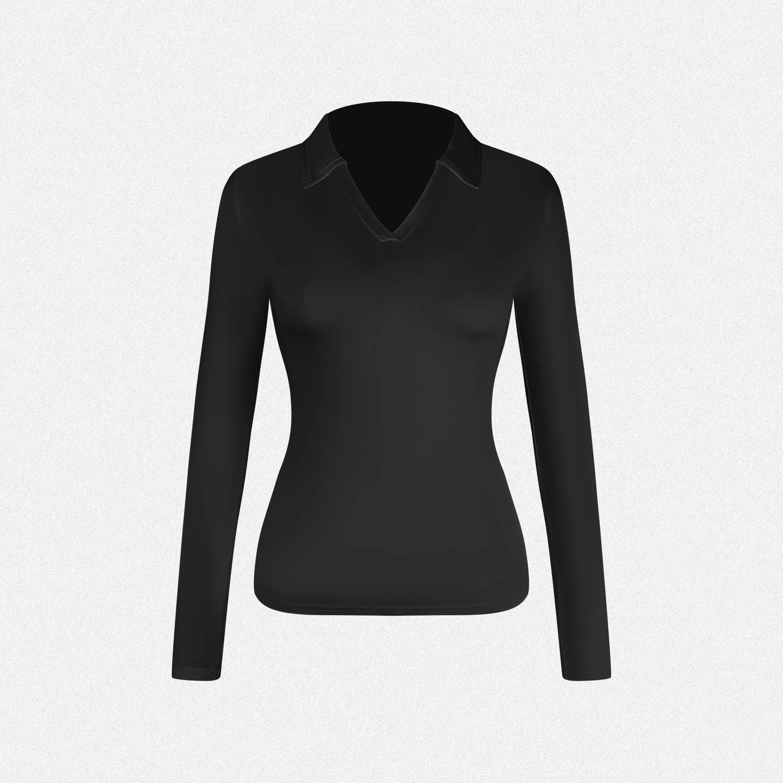Shaperin Long Sleeve Golf Polo Shirt Collared V Neck Top