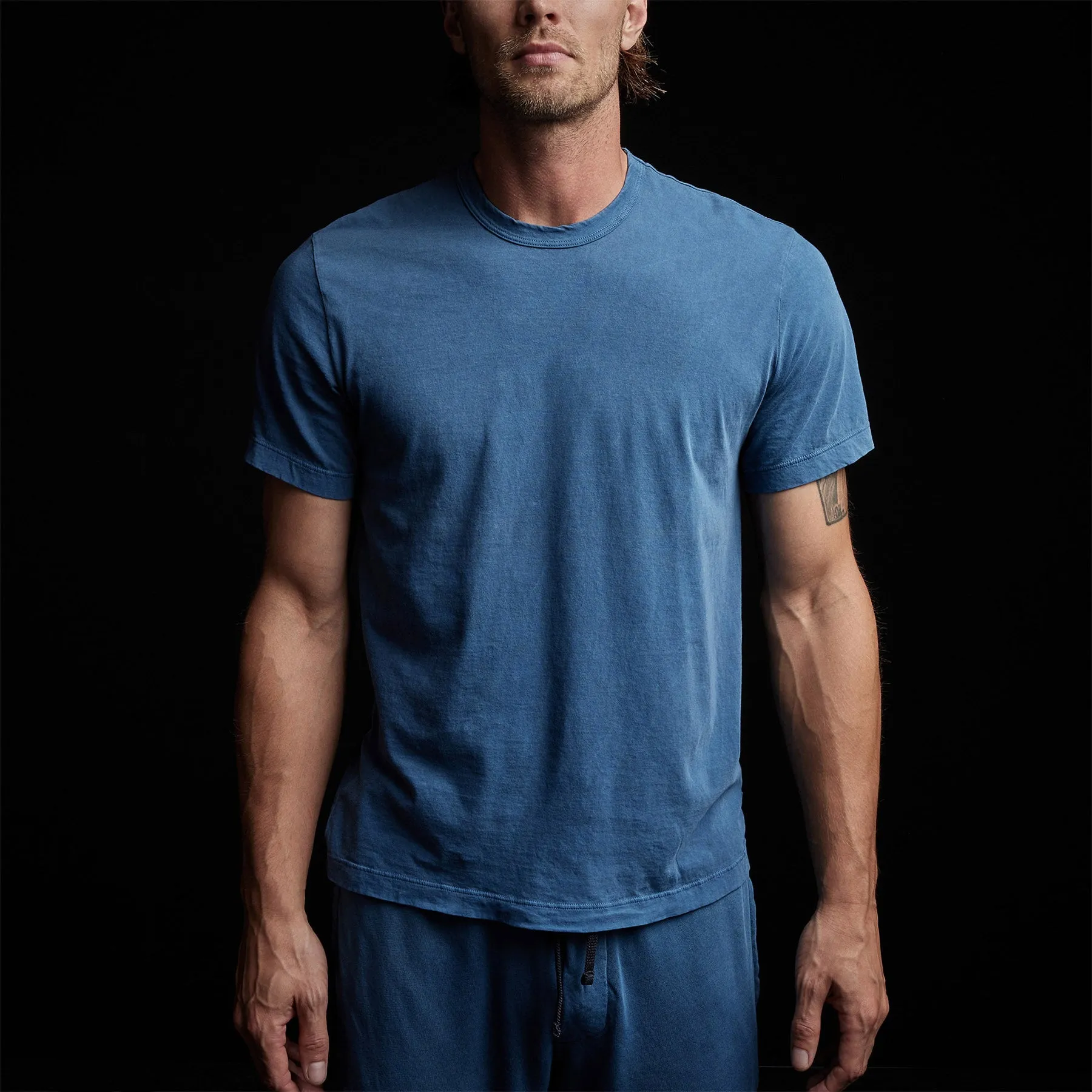 Short Sleeve Crew Neck - Lake Pigment