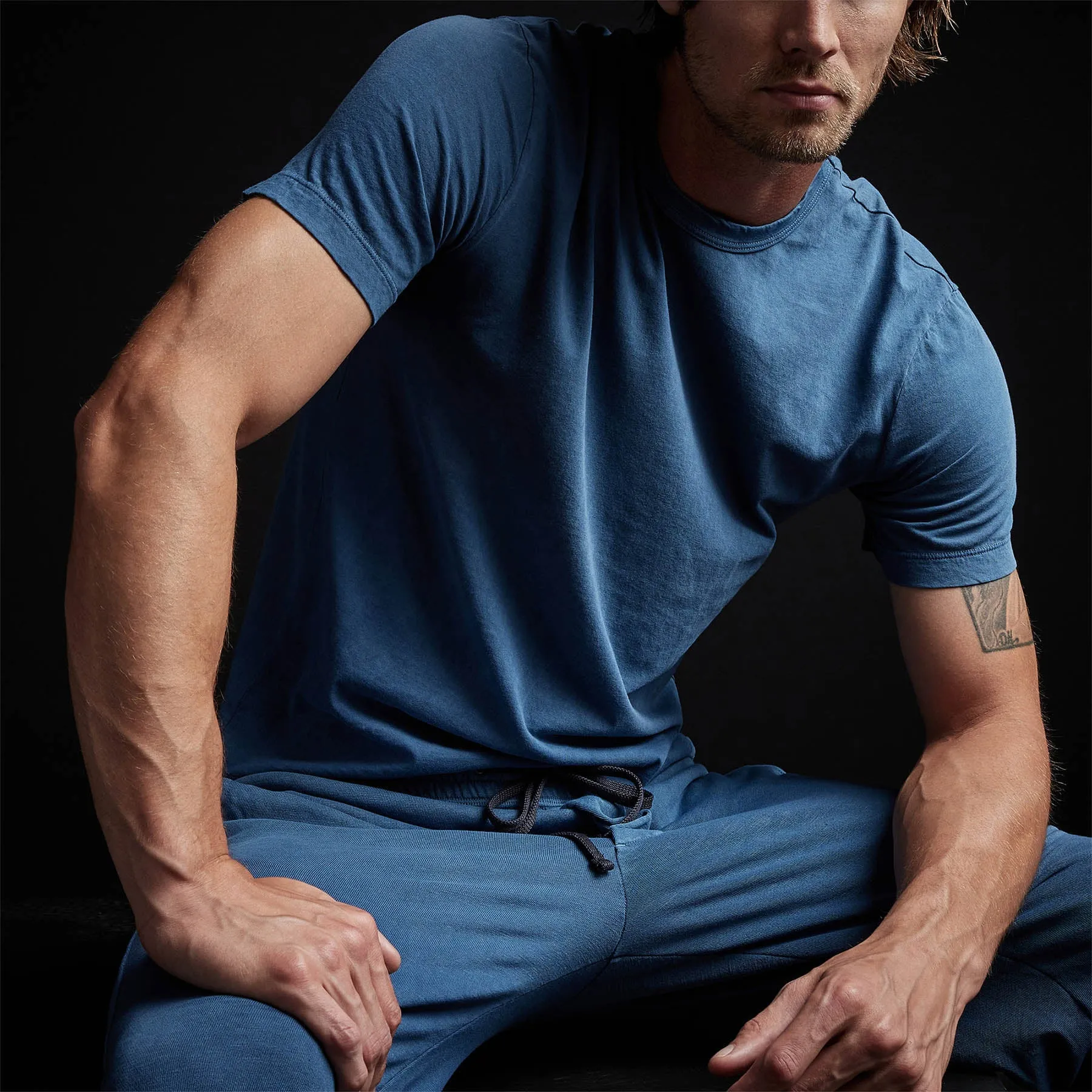 Short Sleeve Crew Neck - Lake Pigment