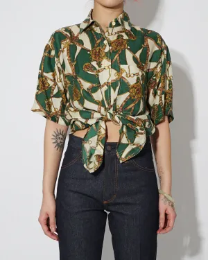 Silk Shirts Short Sleeve Patterned