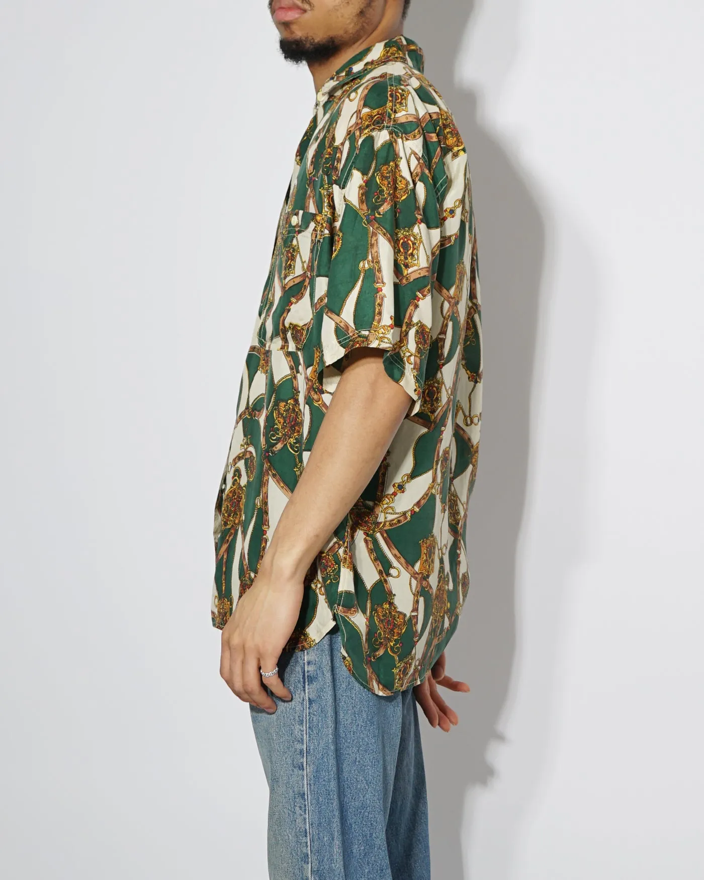 Silk Shirts Short Sleeve Patterned