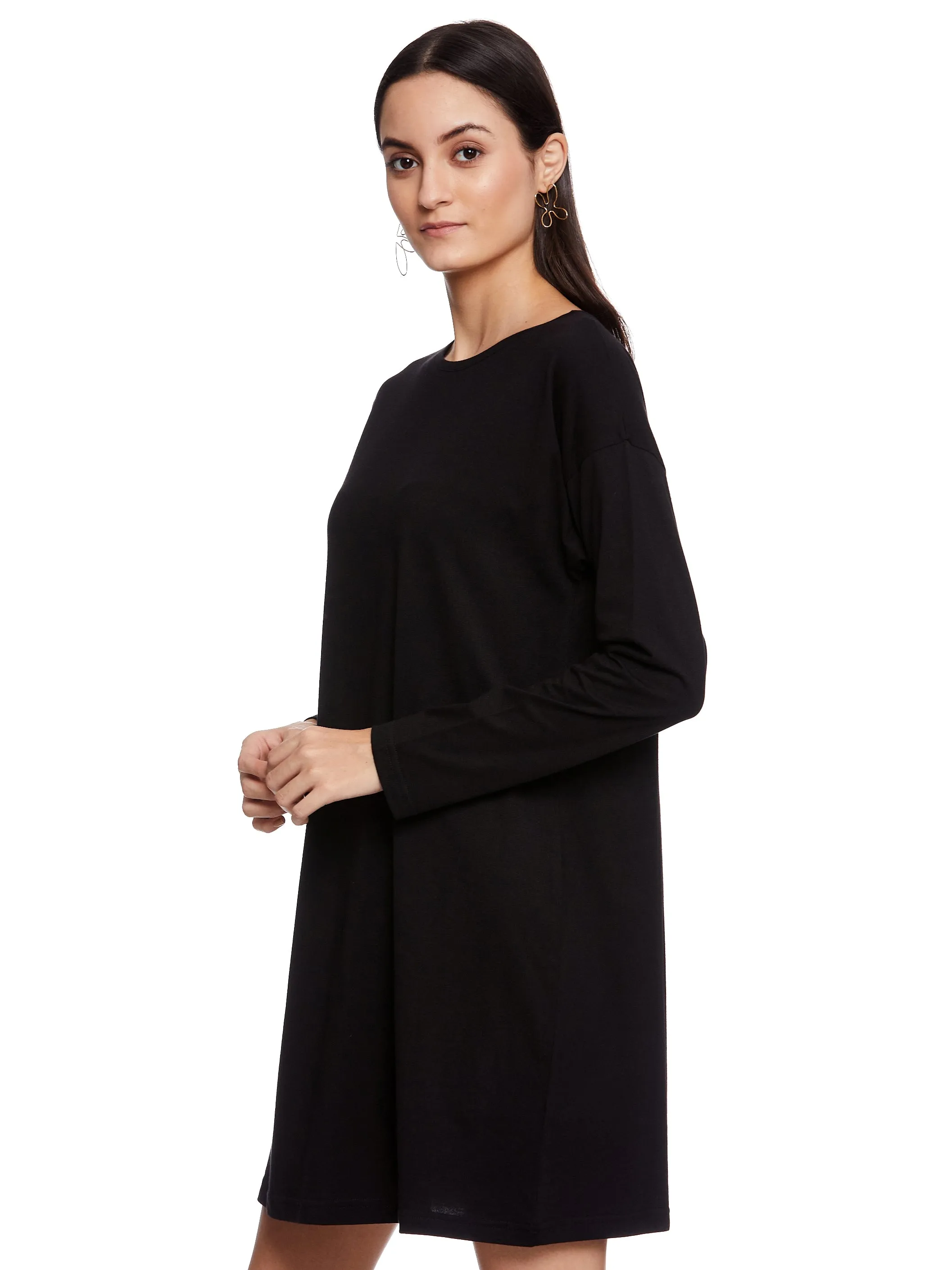 SILVIA FULL SLEEVE LONG TEE (BLACK)