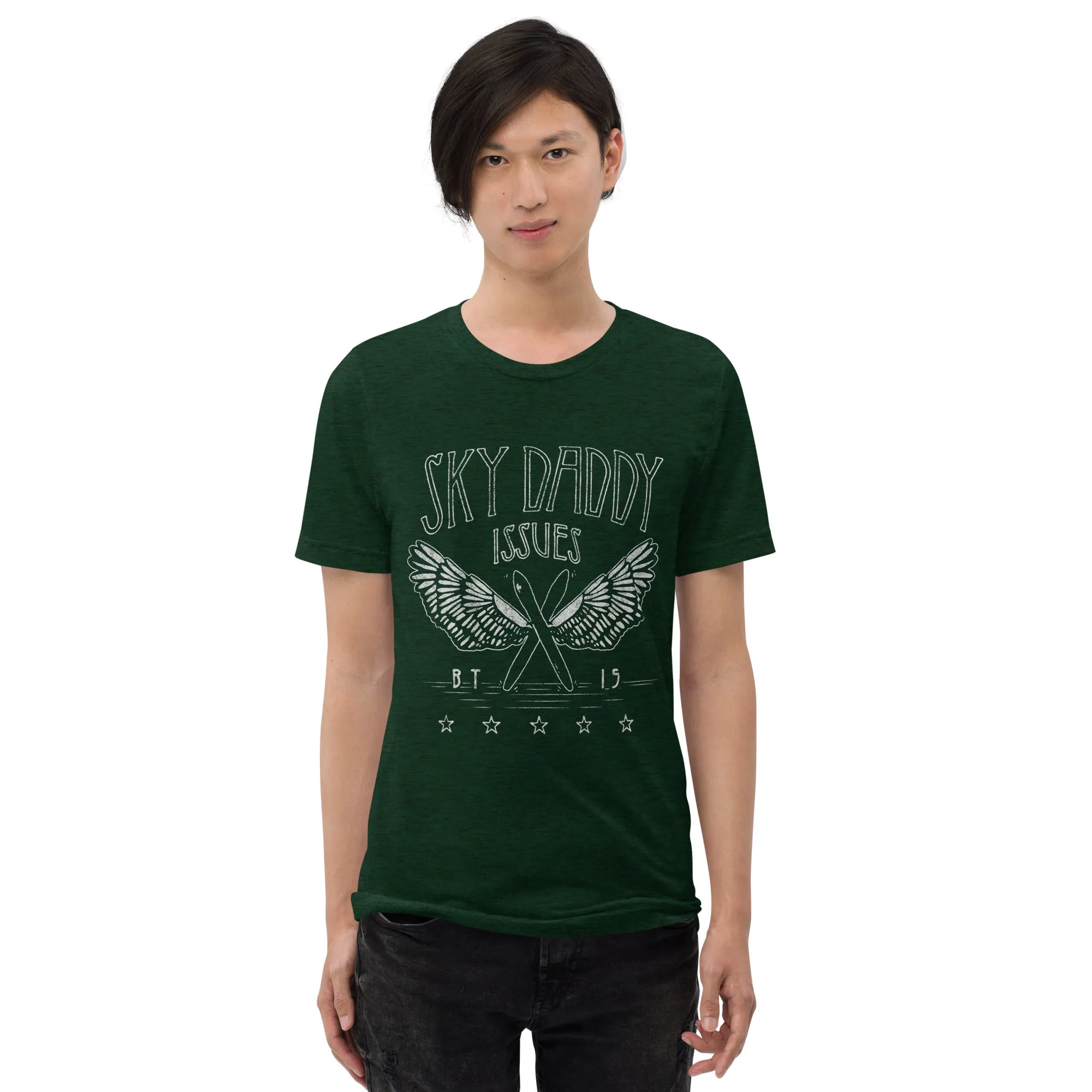 Sky Daddy Issues Triblend Soft Short Sleeve Band Tee by Be There in Five
