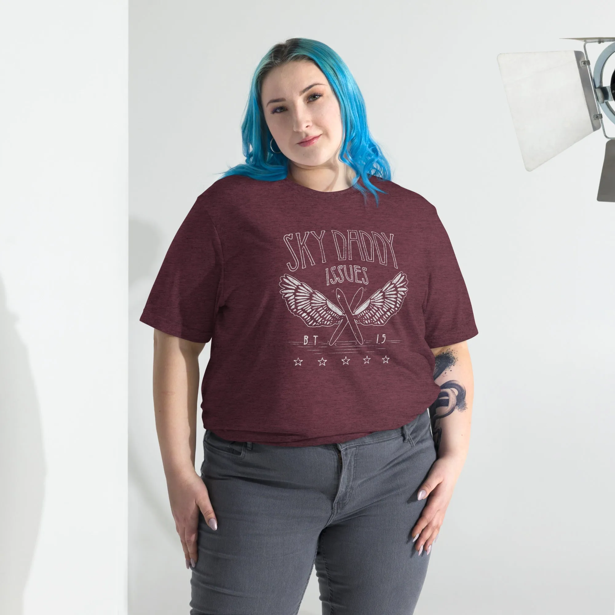Sky Daddy Issues Triblend Soft Short Sleeve Band Tee by Be There in Five