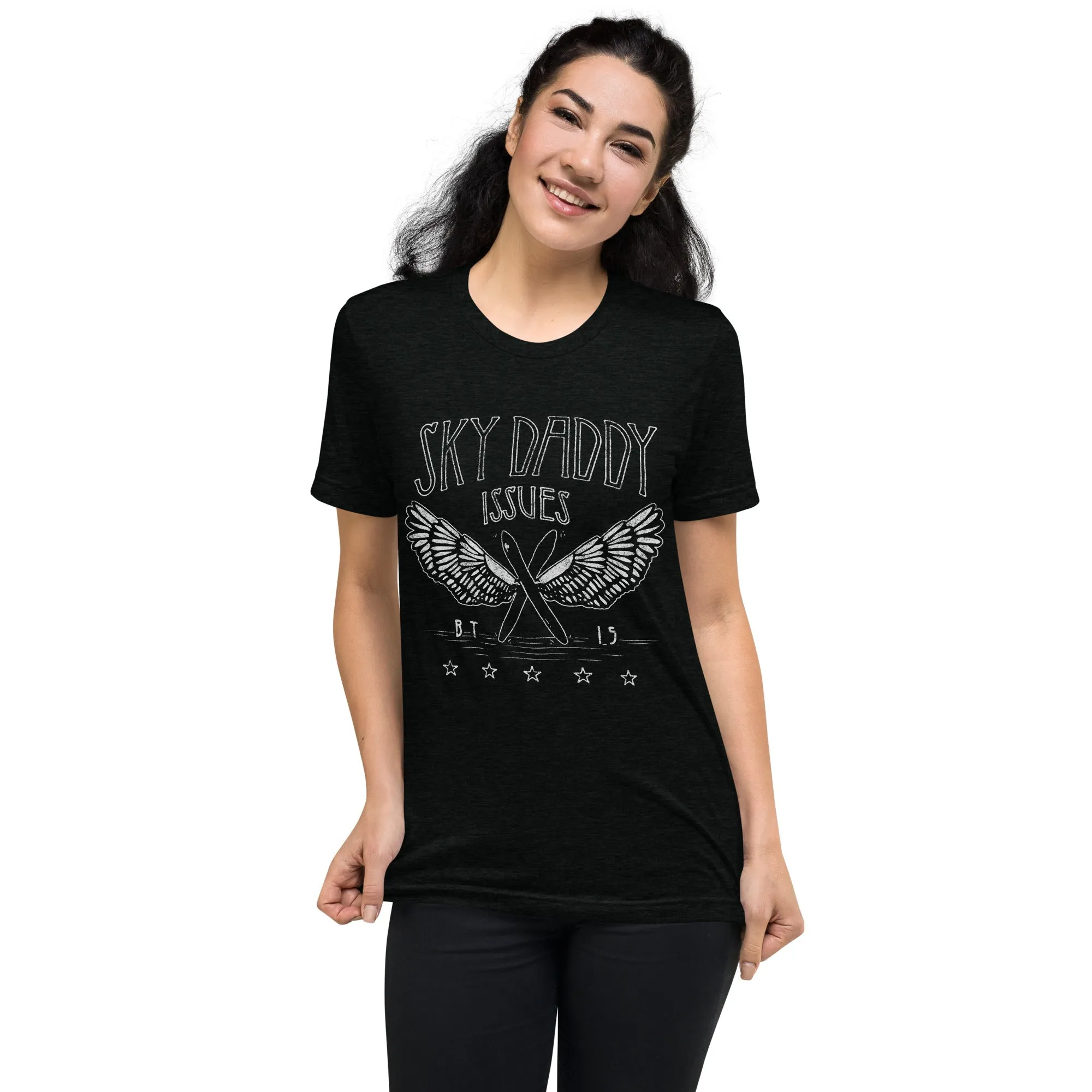 Sky Daddy Issues Triblend Soft Short Sleeve Band Tee by Be There in Five
