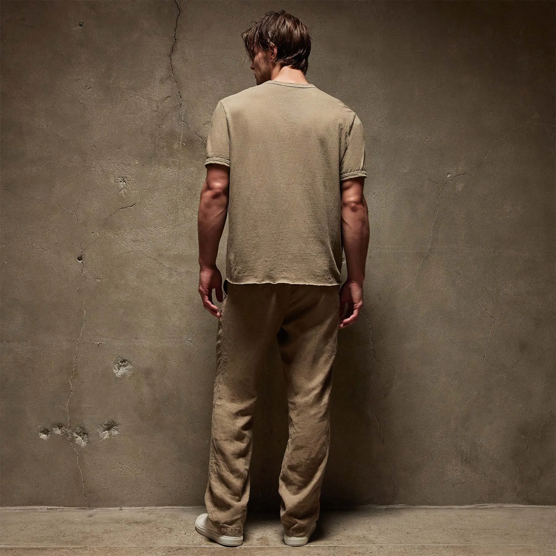Slub Jersey Short Sleeve Crew - Cashew Pigment