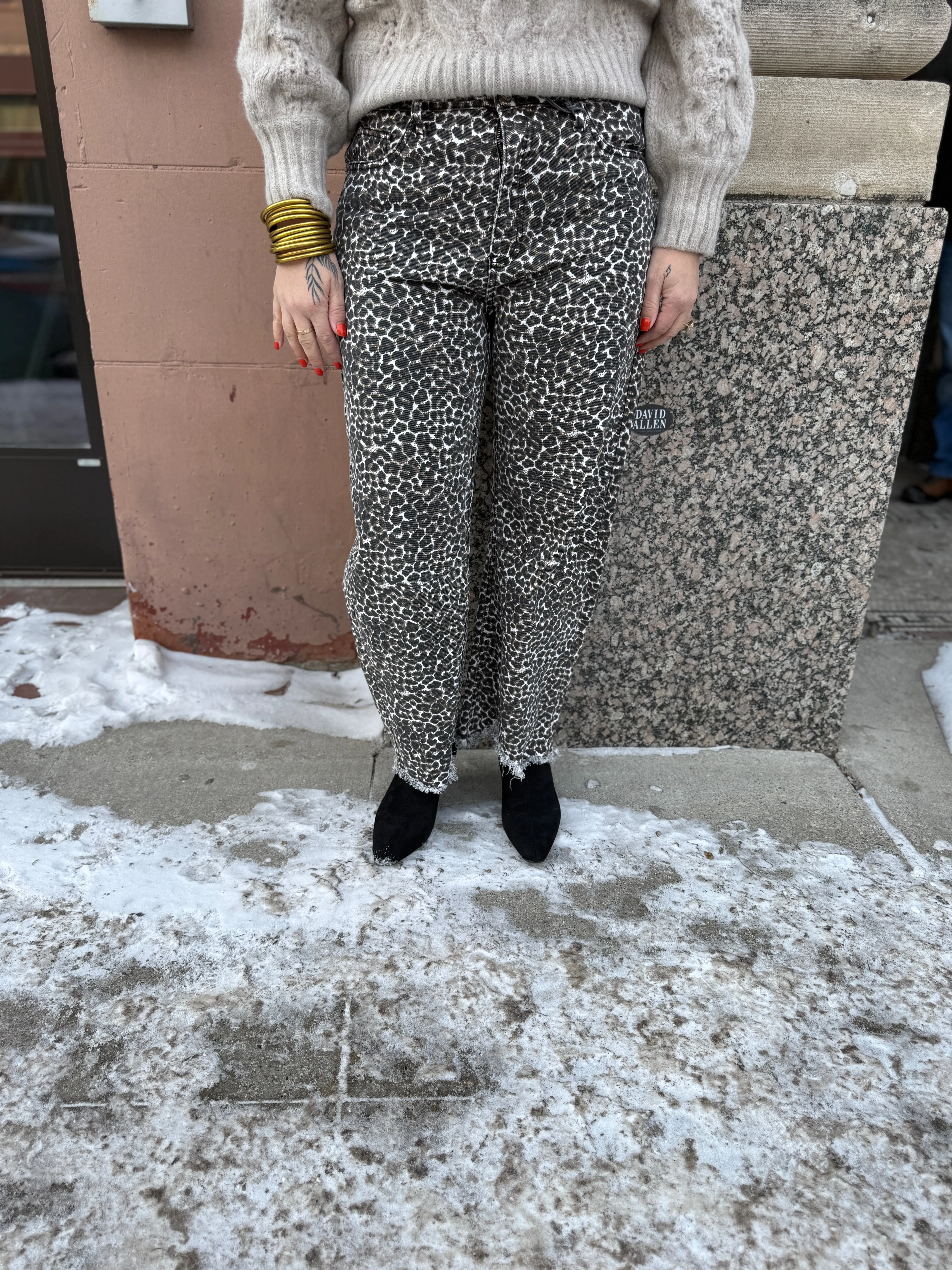 So Special Leopard Print Barrel Pants