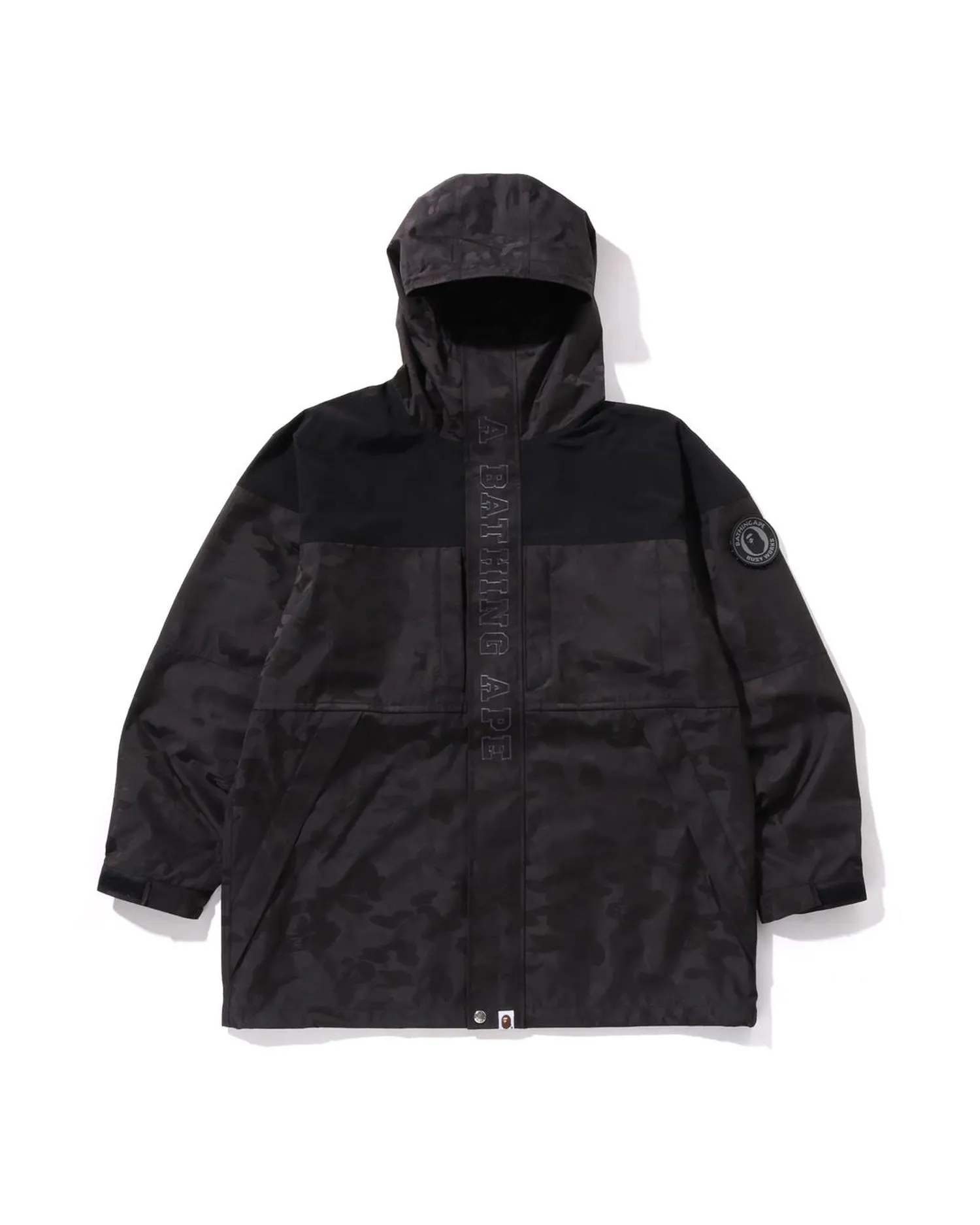 Solid Camo Jacquard Long Coat