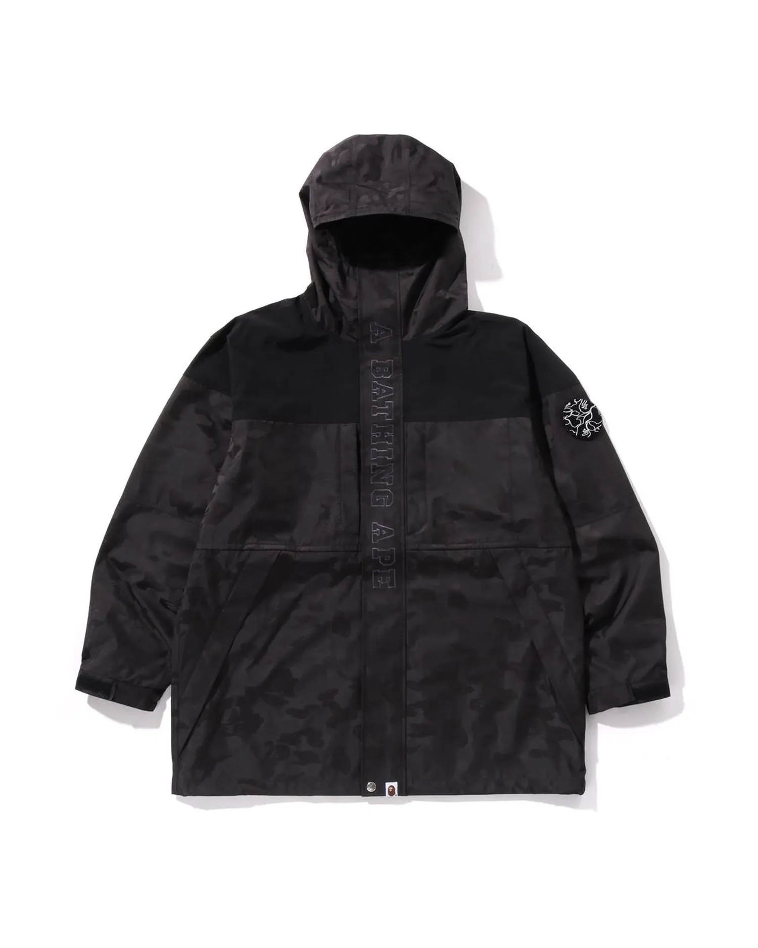 Solid Camo Jacquard Long Coat