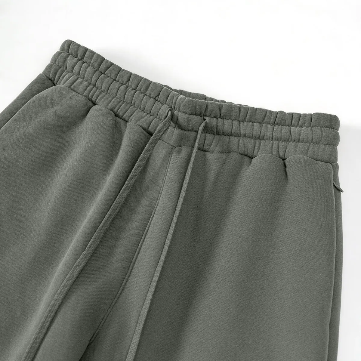 Solid Color Plush Lining Baggy Sweatpants
