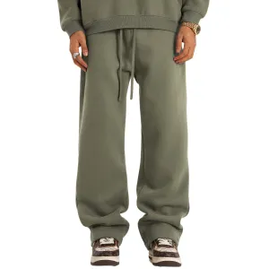 Solid Color Plush Lining Baggy Sweatpants