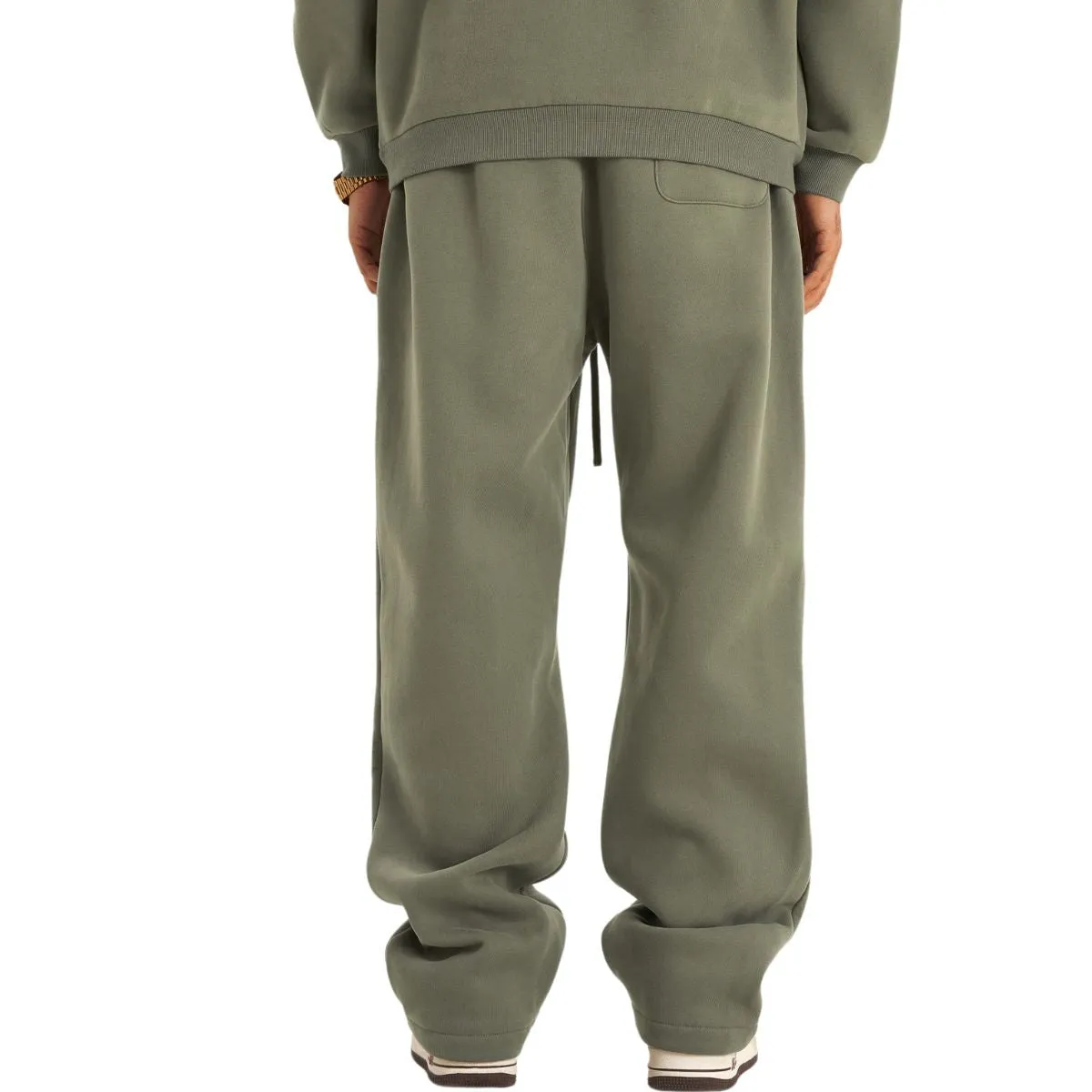 Solid Color Plush Lining Baggy Sweatpants