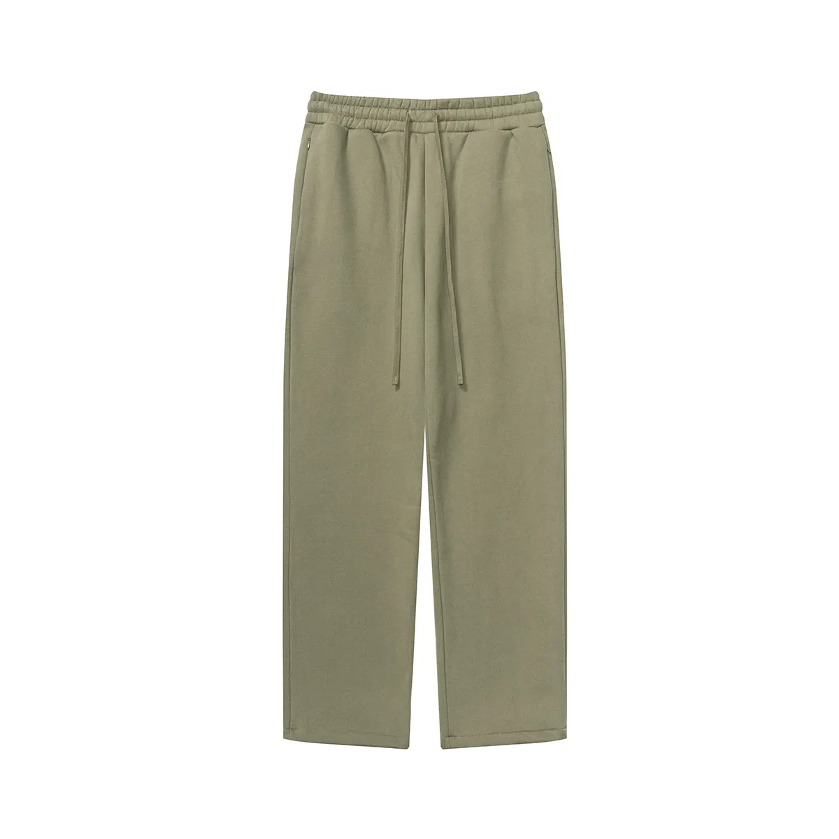 Solid Color Plush Lining Baggy Sweatpants