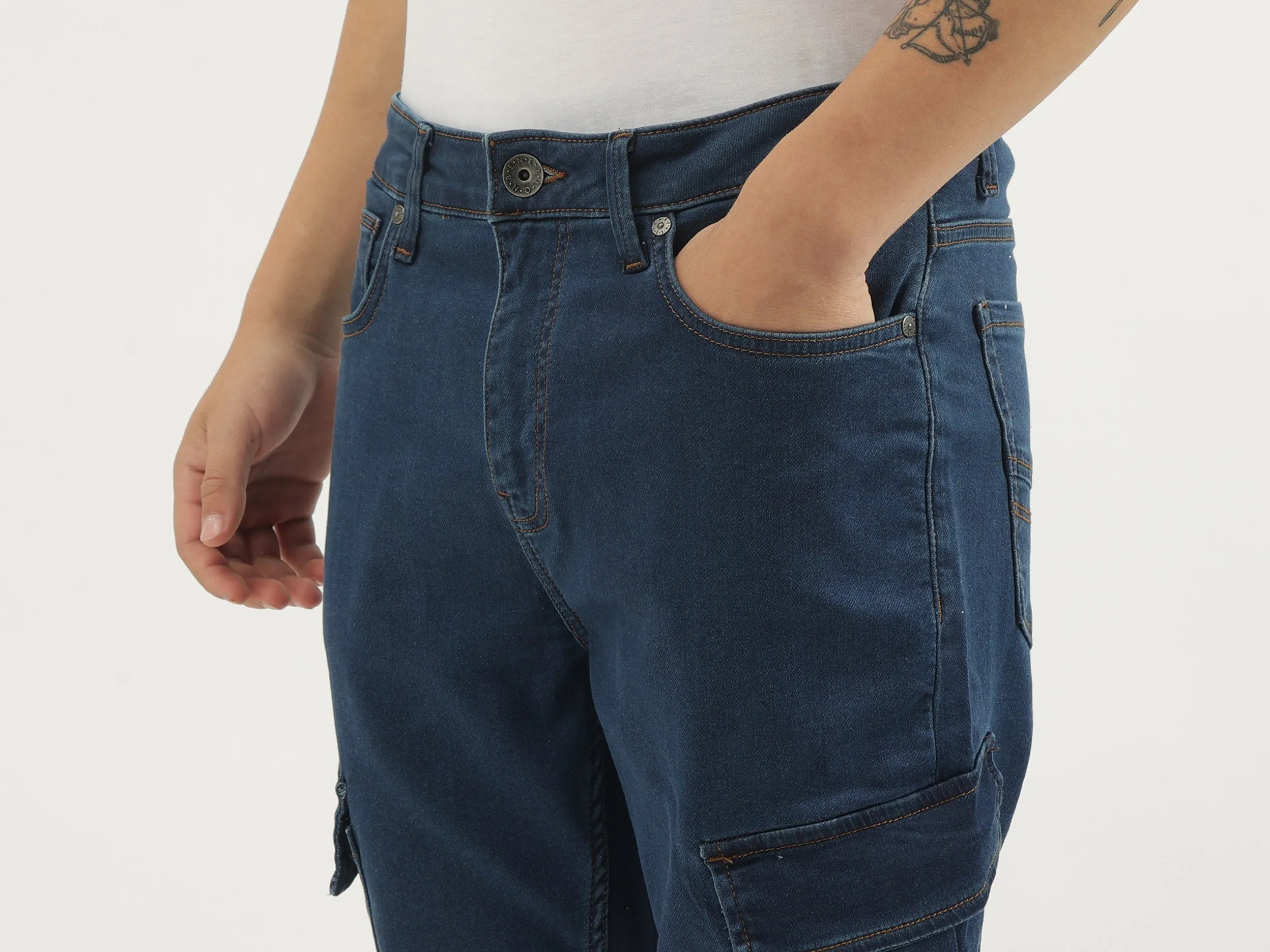 Solid Jogger Fit Cargos