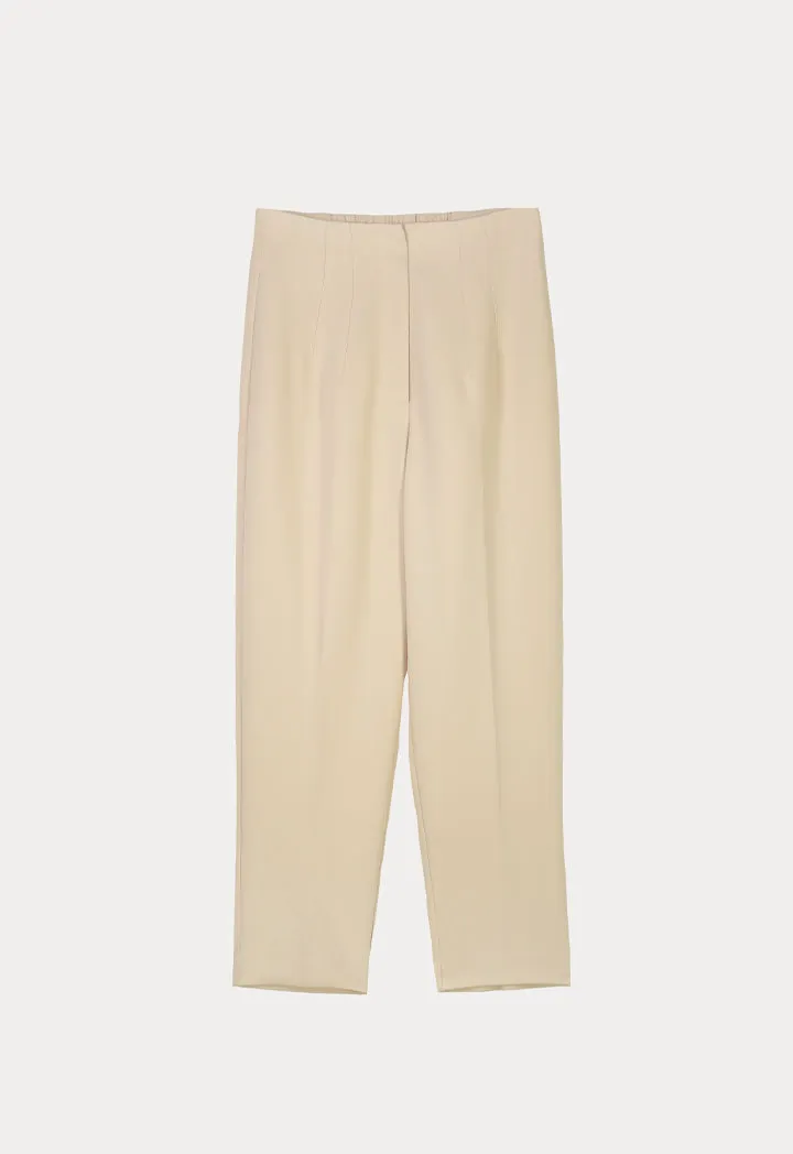 Solid Trouser With Pleats At Waist