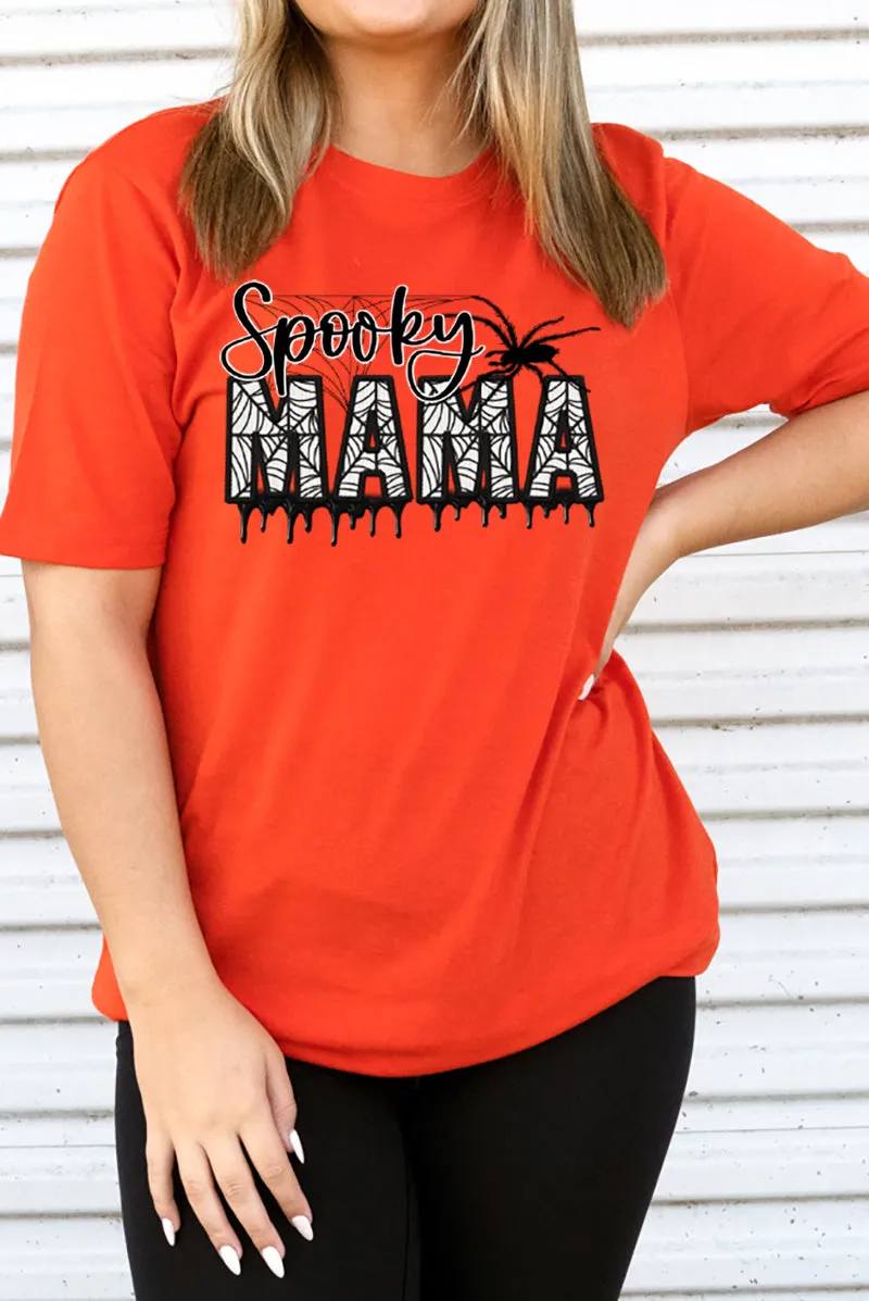 Spooky Mama Faux Embroidery Transfer Adult Soft-Tek Blend T-Shirt