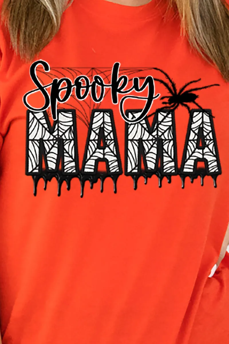 Spooky Mama Faux Embroidery Transfer Adult Soft-Tek Blend T-Shirt