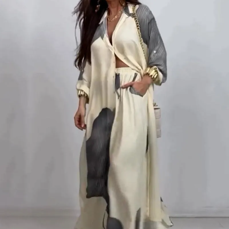 🌸Spring Specials💐 Full Button Down Long Shirt & Drawstring Pants Set