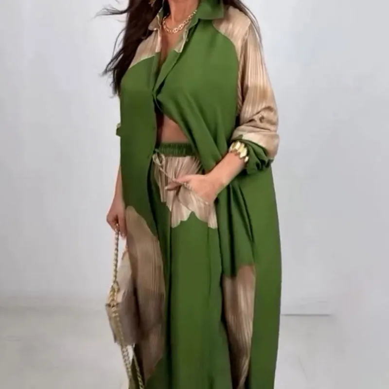🌸Spring Specials💐 Full Button Down Long Shirt & Drawstring Pants Set