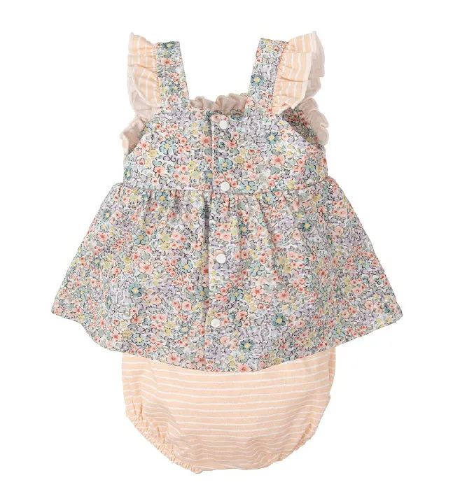 SS25 Babidu - Floral Print Top and Bloomer Set