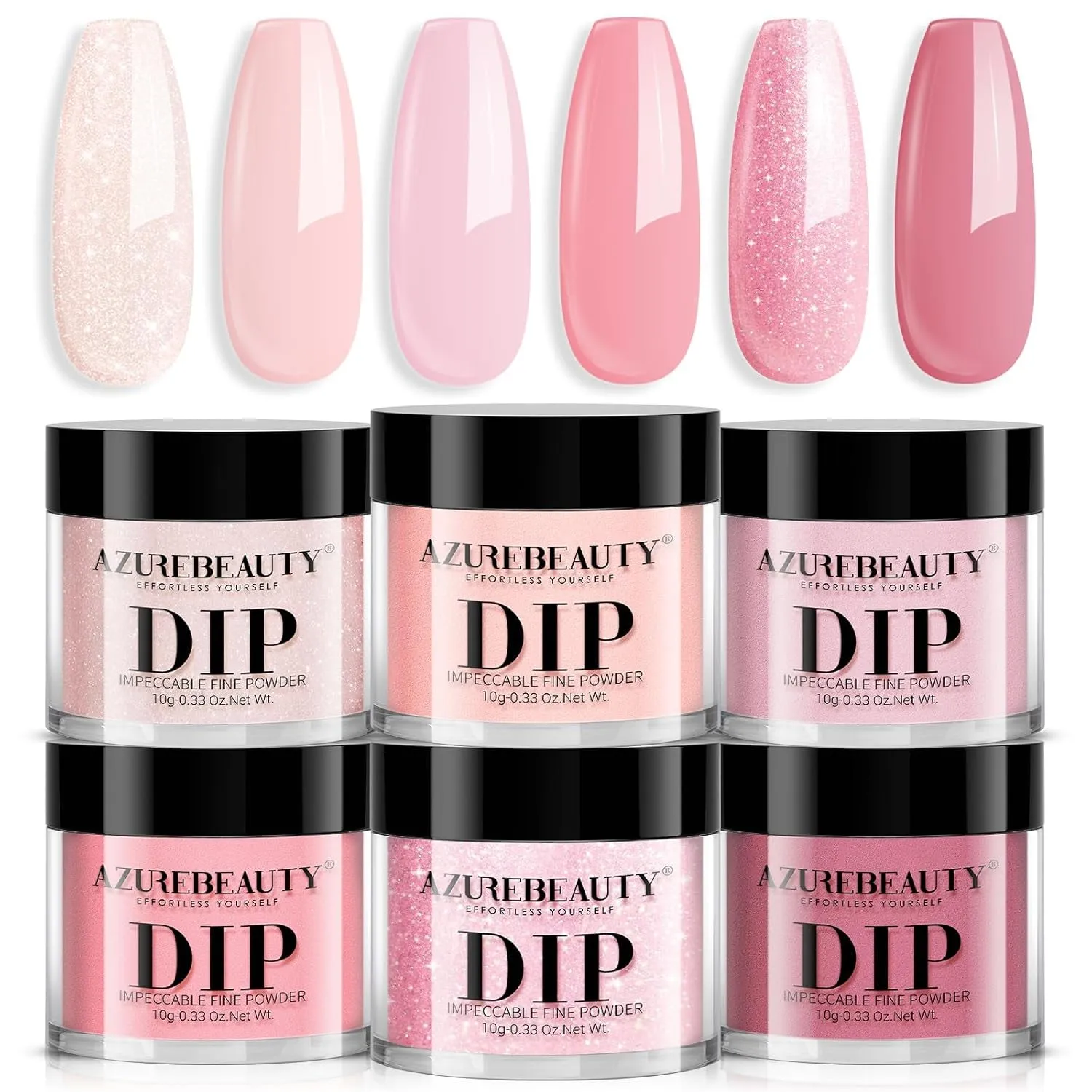 St. Patrick'S Evergreen Dip Powder Nail Kit, 6 Colors Glitter Green Sparkle Forest Dark,Dipping Powder Color French Nail Art Manicure DIY Salon Gifts for Women, No Need Nail Lamp Cured