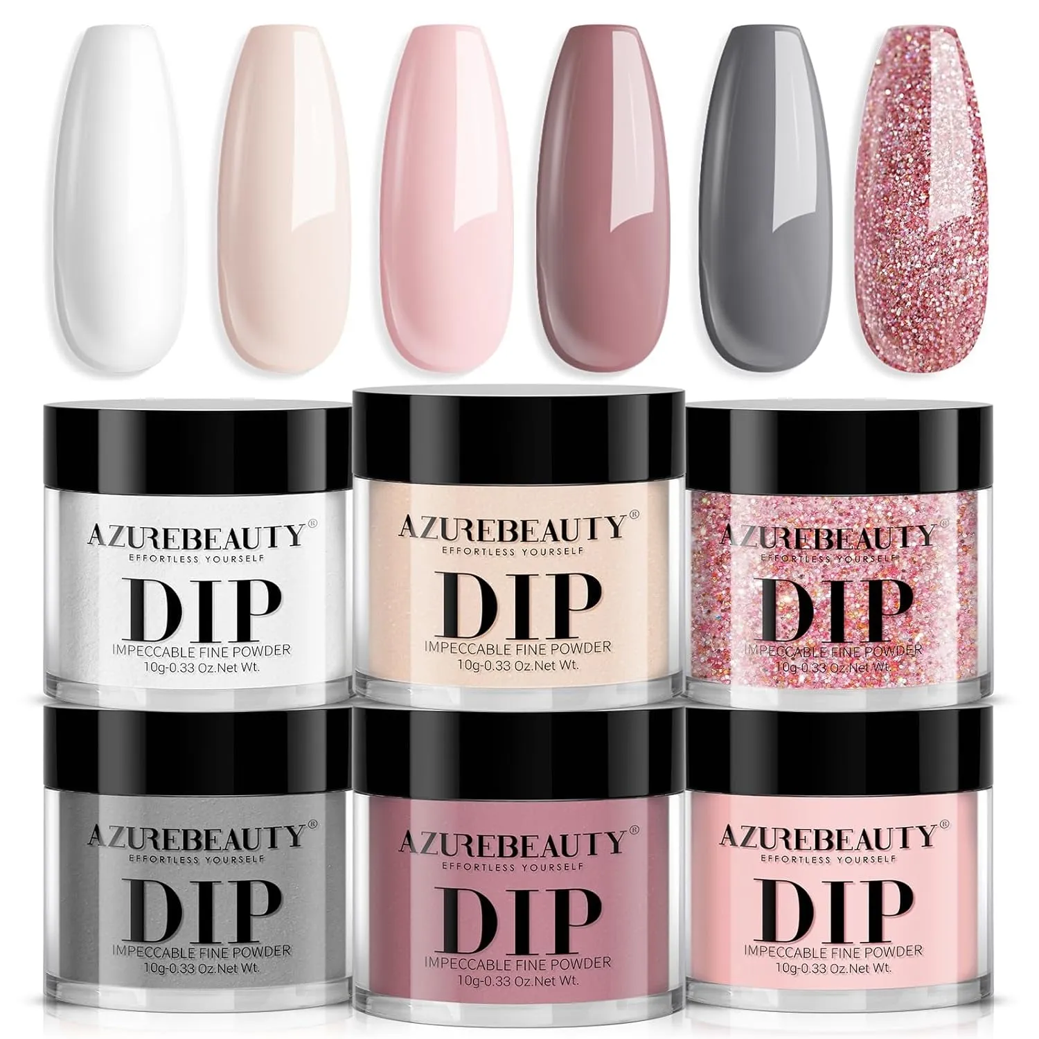 St. Patrick'S Evergreen Dip Powder Nail Kit, 6 Colors Glitter Green Sparkle Forest Dark,Dipping Powder Color French Nail Art Manicure DIY Salon Gifts for Women, No Need Nail Lamp Cured