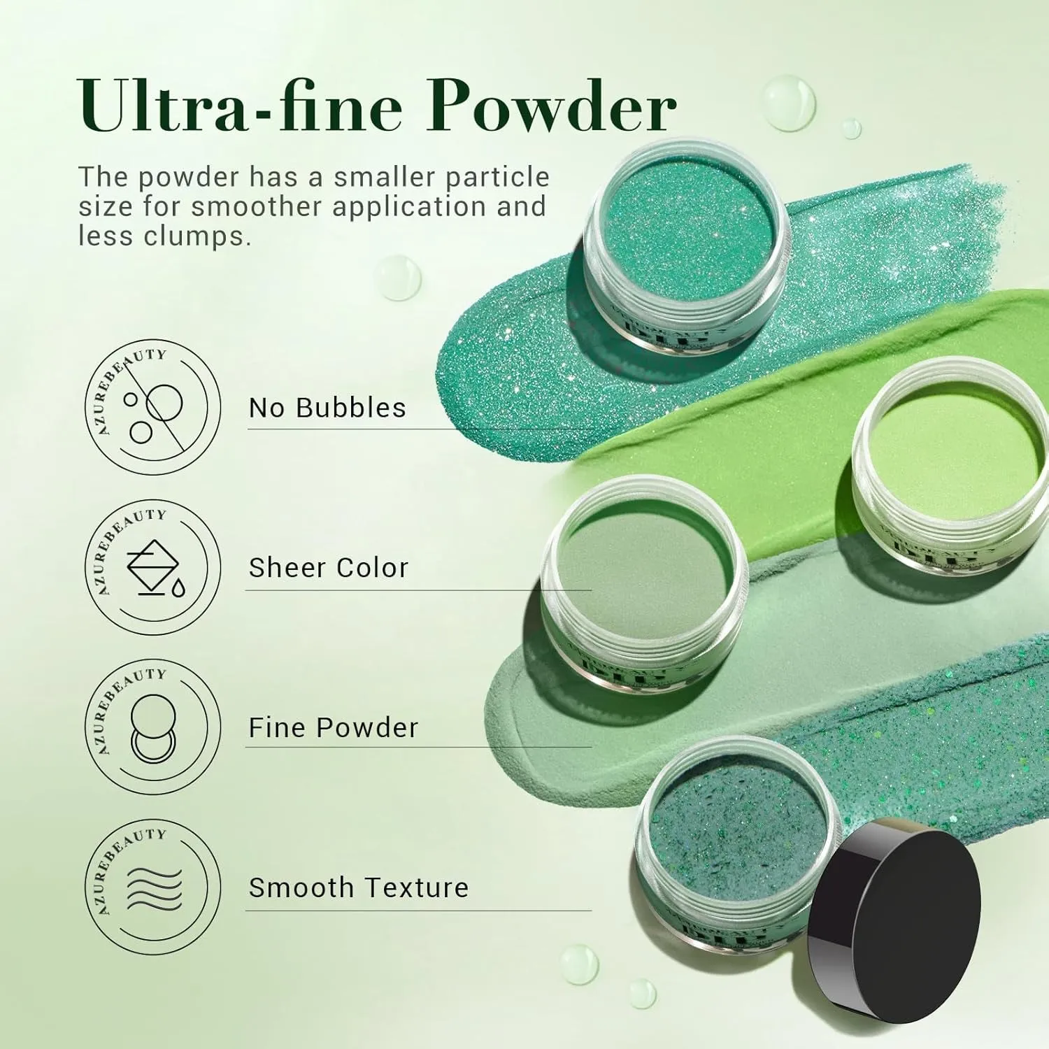 St. Patrick'S Evergreen Dip Powder Nail Kit, 6 Colors Glitter Green Sparkle Forest Dark,Dipping Powder Color French Nail Art Manicure DIY Salon Gifts for Women, No Need Nail Lamp Cured