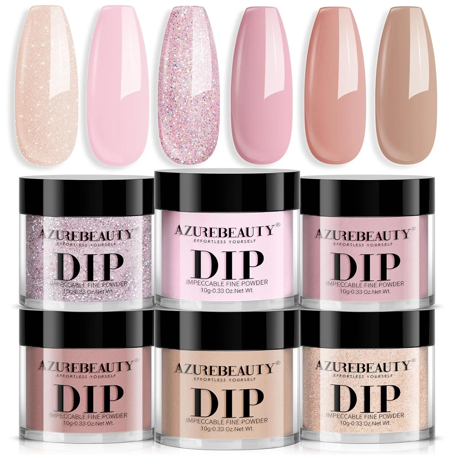 St. Patrick'S Evergreen Dip Powder Nail Kit, 6 Colors Glitter Green Sparkle Forest Dark,Dipping Powder Color French Nail Art Manicure DIY Salon Gifts for Women, No Need Nail Lamp Cured