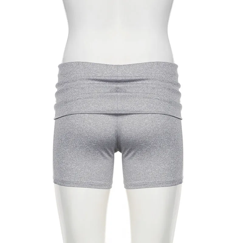 Street Solid Color Basic Knitted Shorts