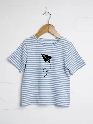 Stripe Paper Plane Short Sleeve Tee