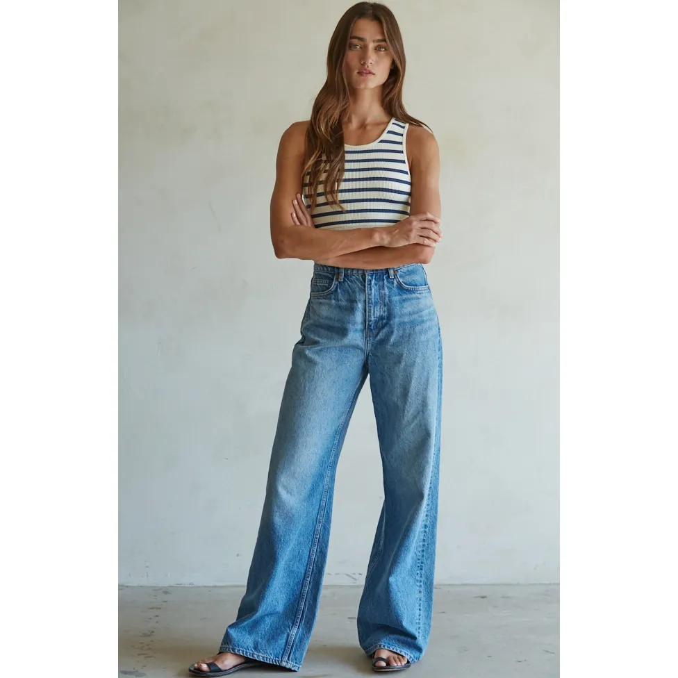 Striped Ribbed Crop Top