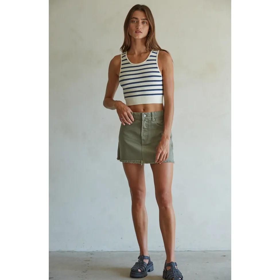 Striped Ribbed Crop Top