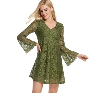 Summer Elegance V-Neck Lace Dress