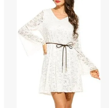 Summer Elegance V-Neck Lace Dress