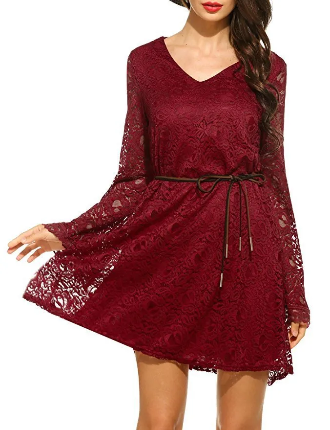 Summer Elegance V-Neck Lace Dress