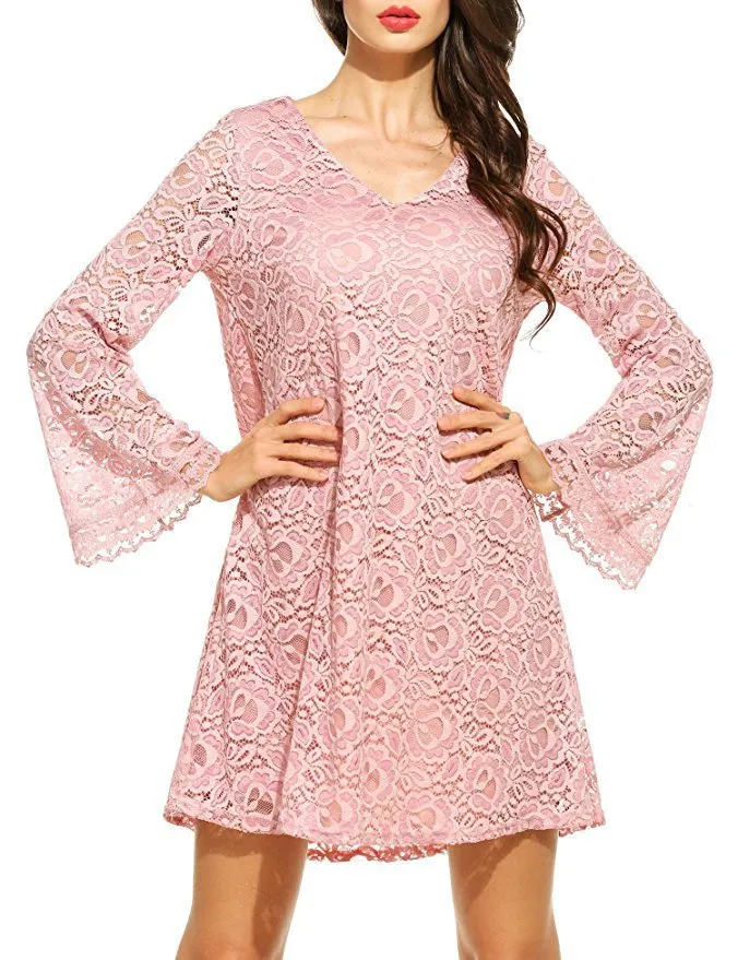 Summer Elegance V-Neck Lace Dress
