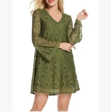 Summer Elegance V-Neck Lace Dress