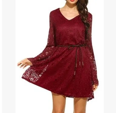 Summer Elegance V-Neck Lace Dress